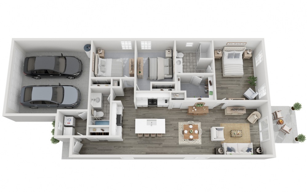 The Beckham 3 bedroom 2 bath floorplan