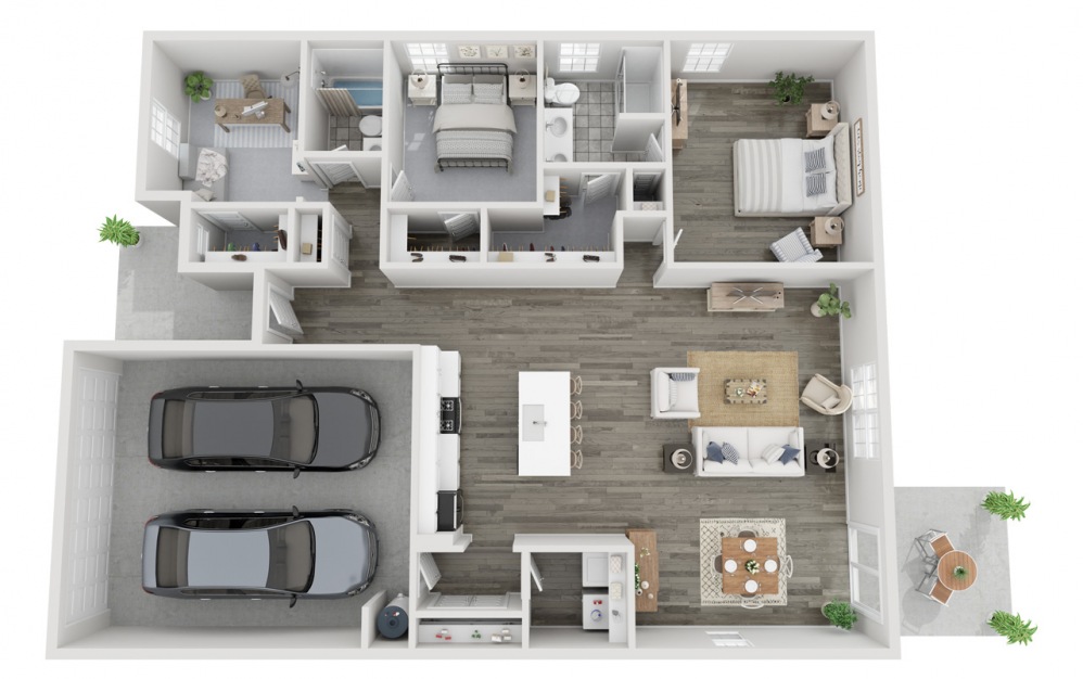 The Denton 3 bedroom 2 bath floorplan