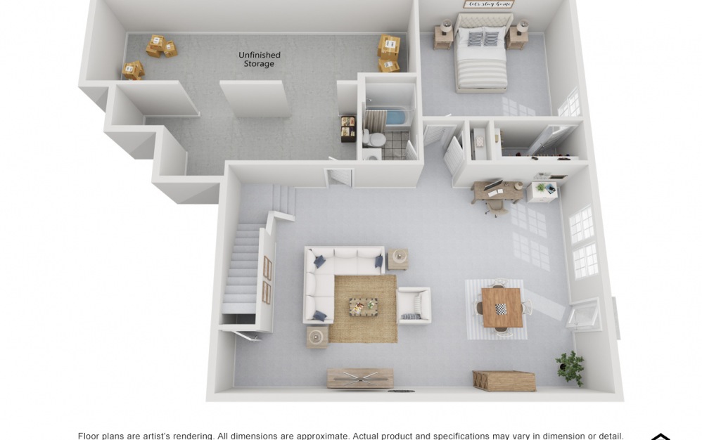 Denton with Basement - 4 bedroom floorplan layout with 3 bathrooms and 2624 square feet (Basement)